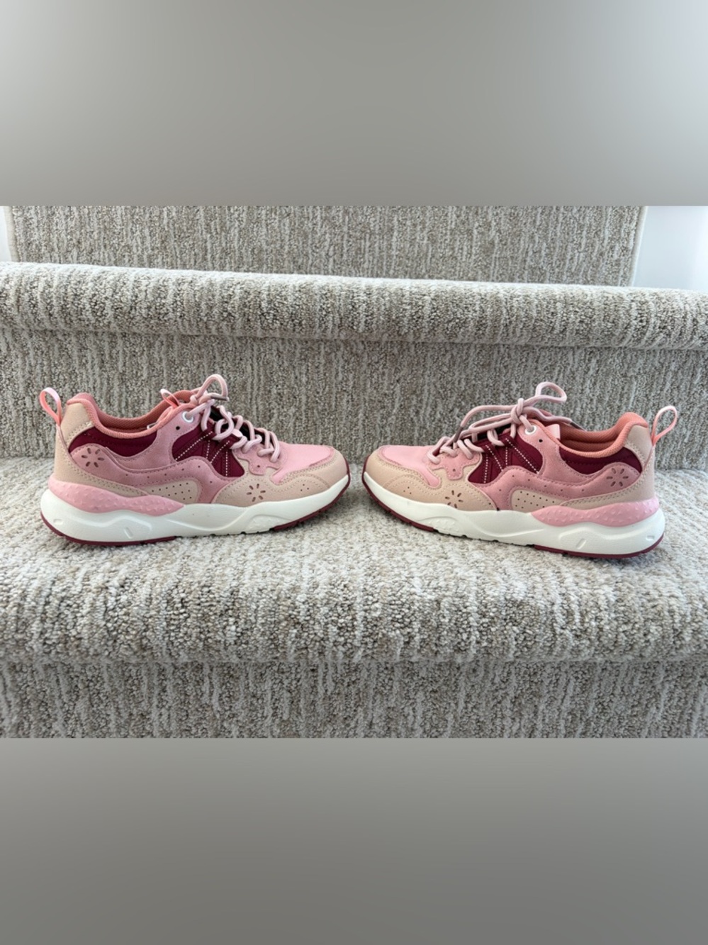 Nicole Miller Pink and Burgundy Sneakers. Girls size Youth 3.